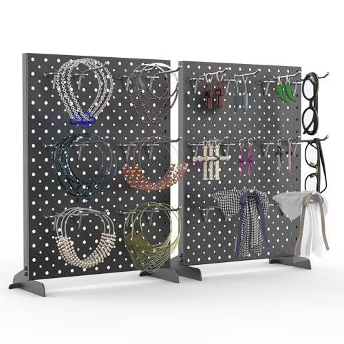 TORACK Pegboard Display Stand for Craft Shows & Fairs, Black, Pack of 2 - style: 2-Pack Black
