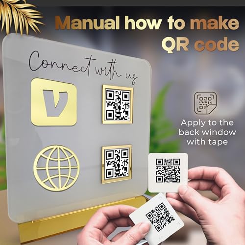 Skywin QR Code Sign for Business, Cash App QR Code Sign Stand - White - color: White