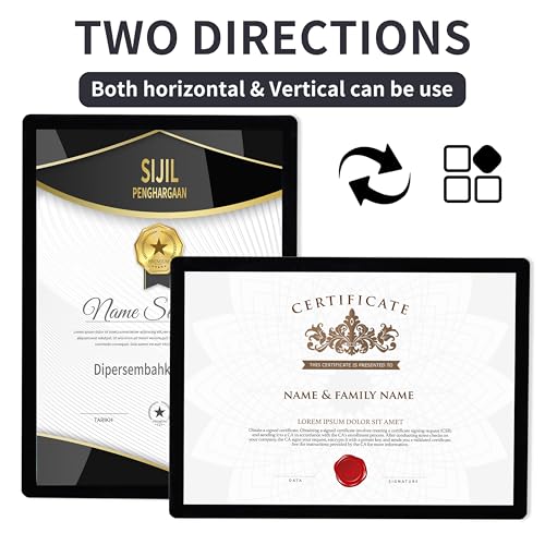 8.5X11 Floating Wall Sign Holder, Self-Adhesive Horizontal and Vertical - color: Black