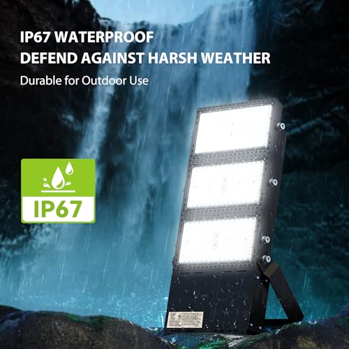 STASUN 1000W LED Stadium Lights Outdoor – Ultra Series High Power, ETL Certified, 150000LM, 5000K Daylight, 60° Beam, 100-277V, IP67 Waterproof Flood Lights for Arena, Sports Field, Parking Lot - size: 1000W