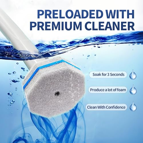 60PCS Toilet Bowl Cleaner Wand Refills Compatible with CLOROX. Disposable Toilet Brush Refills. Bathroom Cleaning. Disposable Toilet Bowl. High-Density Disposable Toilet Brush Scrubber - style: 60 refflls(Without handle)
