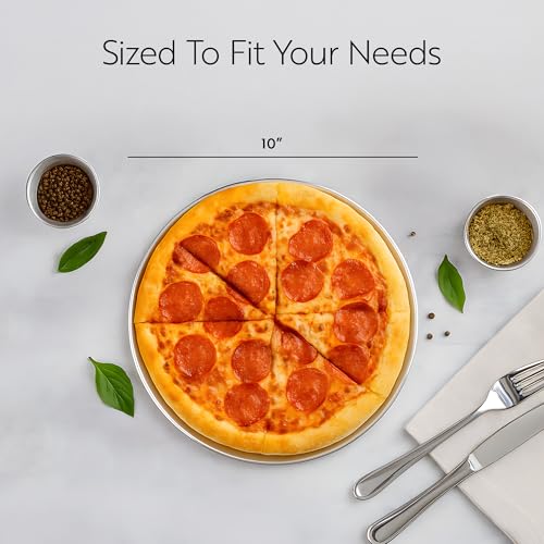 Restaurantware Met Lux 10 Inch Commercial Pizza Pan 1 Coupe Style Pizza Cooking Tray - Heavy-Duty 18-Gauge Aluminum Round Baking Tray Oven-Baking For Pizzas & More - size: 10"