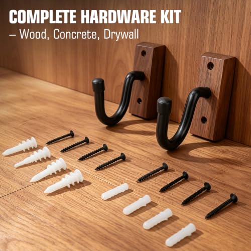 Walnut Gun Rack for Wall, Horizontal Rifle Wall Mount with Thick Rubber Coated Hooks, Heavy Duty Shotgun Holder for Display & Storage, Ideal Gun Shelf for Indoor Wall in Man Cave, Gun Room, Closet