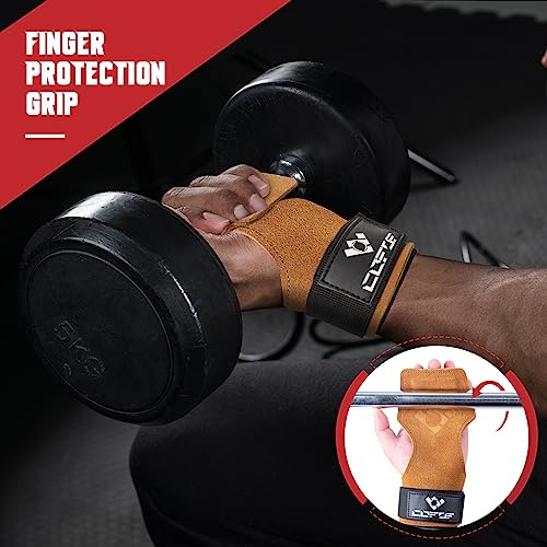 Weight Lifting Wrist Strap, Double-Layer Leather for Deadlift Powerlifting - color: Brown