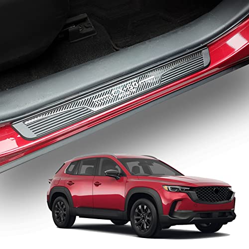 Carbon Fiber Door Sill Protector for Mazda CX-50 CX50 2023 2024, Door Entry Guard Scuff Plate Trim Cover Accessories, Auto Interior Accessory Kick Panels 4pcs set