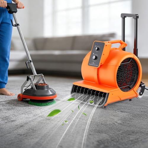 Air Mover 1 HP 4000 CFM Portable Blower Fan Carpet Dryer, Floor Dryer Fan - color: Orange