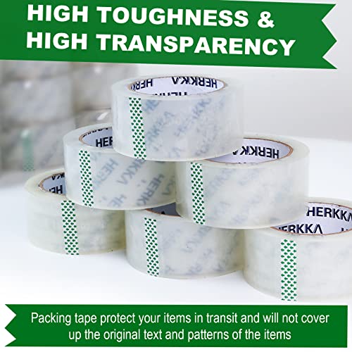 HERKKA Clear Packing Tape, 36 Rolls Heavy Duty Packaging Tape for Shipping Packaging Moving Sealing, Thicker Clear Packing Tape, 2 inches Wide, 65 Yards Per Roll, 2340 Total Yards - size: 36 PACK 2 INCH WIDE