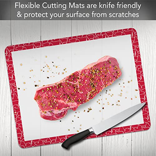 Cut N' Funnel Patterned Border Cutting Board Mats 4 Pack