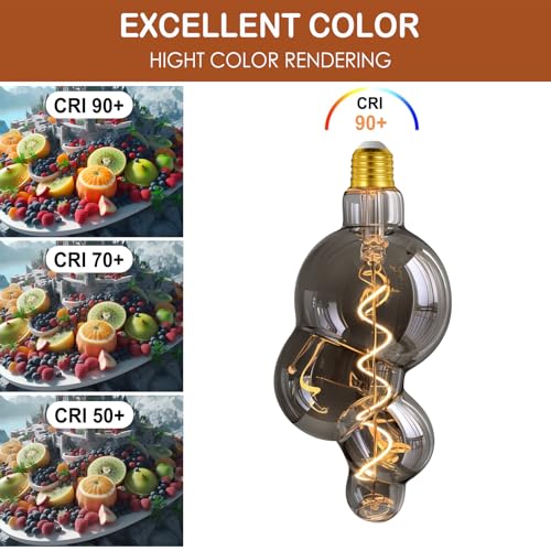 4W Filament 2700K Warm Lights,Dimmable E26 Lamp Base,1-Pack - color: Special Electroplated Bubble Lights(dimmable)