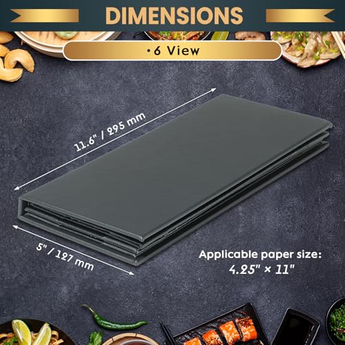 Menu Holder Menu Covers 4.25" x 11" (6 View, 10 Pack)