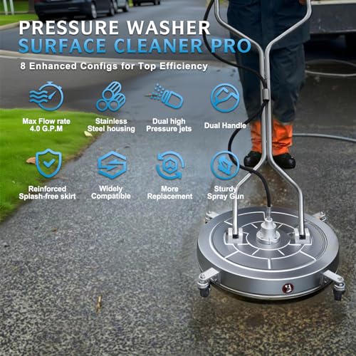 RAYNEL 30" Pressure Washer Surface Cleaner, Power Washer Accessory - size: 30 Inch