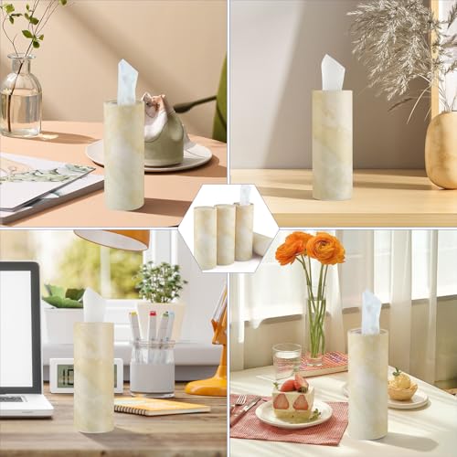 SINGARO Car Tissue Holder, 4 Pack Car Cup Holder Facial Tissues with Travel Tissue Bag, Quick and Convenient Flower Combination Box(4 Canisters/200 Tissues) Beige - color: beige