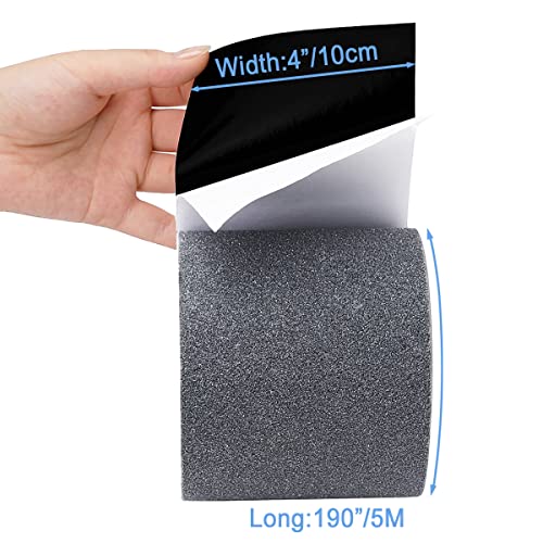 Yorwe Anti Slip Tape for Stairs & Ramps, Traction Grip (4" x 190", Gray) - color: Gray, size: 4" Width x 190" Long