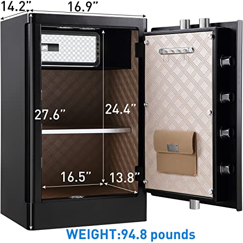 Tenamic Deluxe Biometric Fingerprint Safe Box Smart Touch Screen Fireproof Safe for Home Office Hotel 3.83 Cubic - size: 3.83 cuft Deluxe Biometric