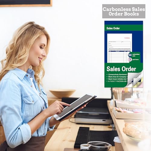 2 Pack Sales Order Books,3-Part Carbonless,4-3/16 x 7-3/16 Inches,50 Sets - color: 2 Books-small -3 Part