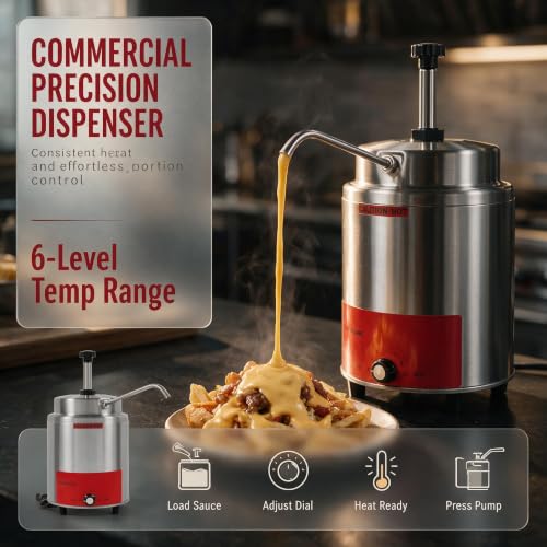 Single Head Cheese and Chili Warmer with Pump,3.5 Qt Capacity (Single Pump Cheese Warmer) - size: Single Pump Cheese Warmer
