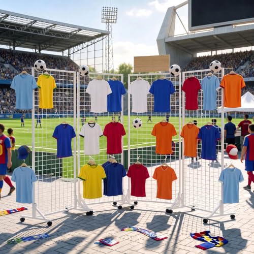 Blulu 4 Pcs 2' x 6' Grid Wall Panels with T-Base, Freestanding Gridwall Rack for Vendor Events, Craft Shows, Retail Booths, Sports Jersey, T-Shirt and Merchandise Display (White) - color: White