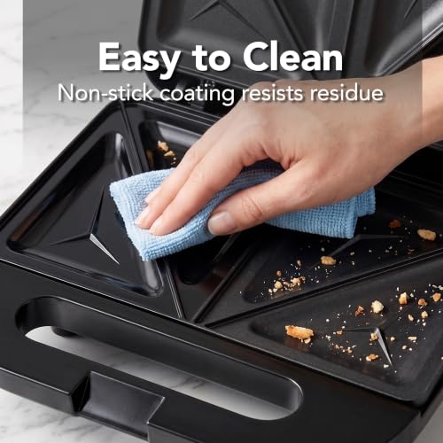 OVENTE Electric Sandwich Maker, 750W Non-Stick Plates, Black GPS401B - color: GPS401B