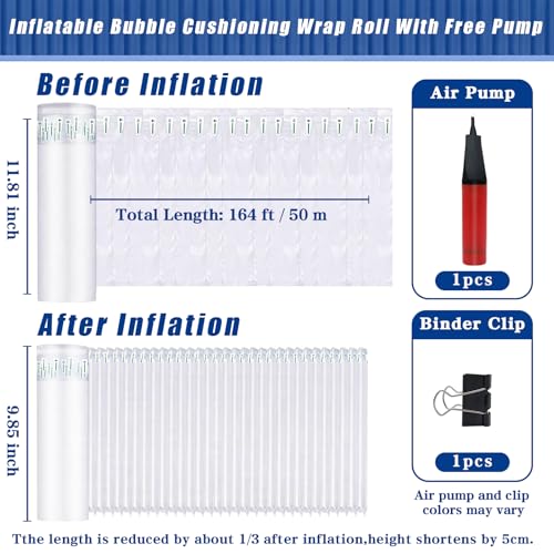 Extra Thick Bubble Wrap,11.81” x 164 ft Air Pillows For Shipping - size: 11.81 inch x 164ft