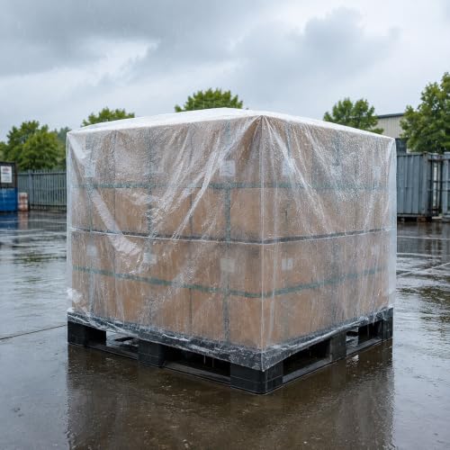 Fuyoooo 20 Pcs 48 x 48 x 60 Inch Clear Pallet Covers - size: 48 x 48 x 60 Inch