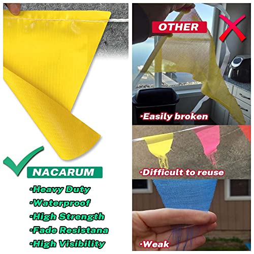 Green Pennant Banner Flags | OSHA 500lb Rated | Strand Fade Resistant 【102FT】 - color: Green, size: 7"x10"x102Ft