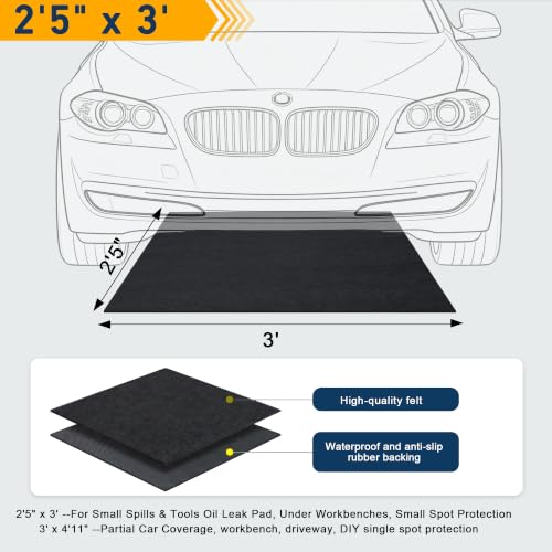 Oil Mat for Garage, Cut-to-Fit Felt, 3' x 4'11" - size: 3'*4'11"