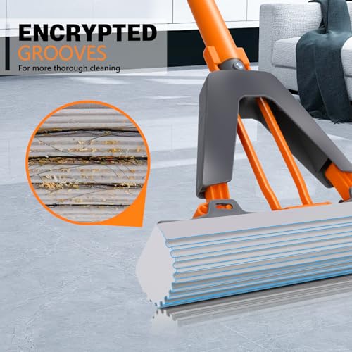 Masthome PVA Sponge Mop with 3 Replaceable Absorbent Heads - color: Orange