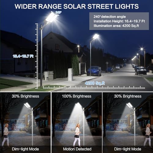 Deepn 8000W Solar Street Lights Outdoor, 480000 Lumens Dusk to Dawn, BC024