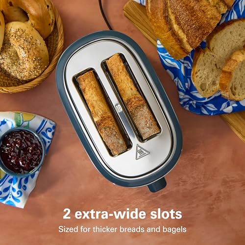 Hamilton Beach Extra-Wide Slot 2 Slice Toaster With Bagel & Defrost Buttons - color: Kitchen Makeover Blue