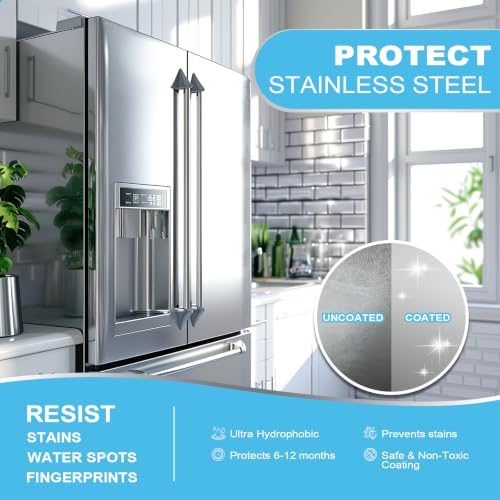 Ceramic Coating Spray – Shine, Seal & Protect Stainless Steel, Glass, Kitchen & Bath – Repels Fingerprints, Water Spots & Grime – Multi-Surface Sealant for Countertops, Sinks & More, 8.66OZ