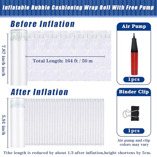 Extra Thick Bubble Wrap,7.87” x 164 ft Air Pillows For Shipping - size: 7.87 inch x 164ft