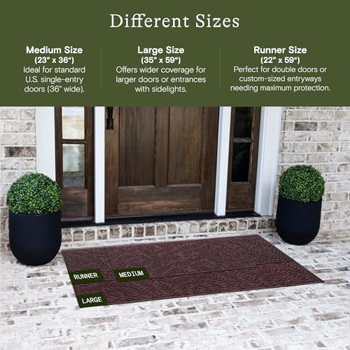 WaterHog Boxwood Front Door Mat Indoor Outdoor Entrance, All-Weather Mats - color: Bordeaux, size: Medium 23"x36" (2’x3’)