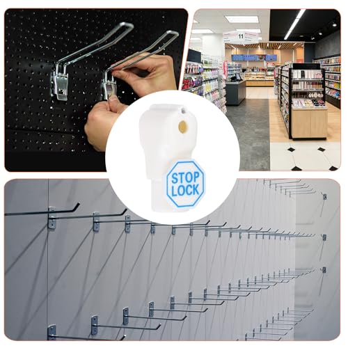 Peg Hook Locks PC Magnet Anti-Theft Pegboard 4.5mm White 50Pcs - color: White, size: 4.5mm