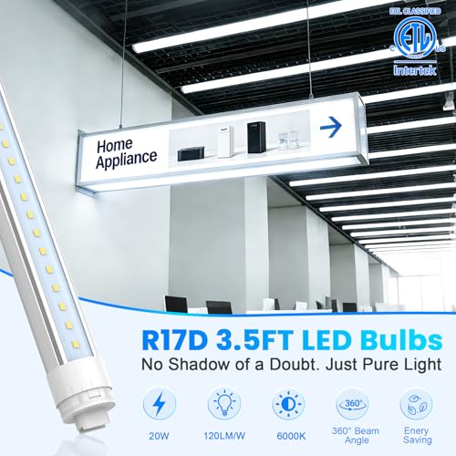 JESLED 360 Degree T8 T10 T12 3.5ft 28w LED Tubes, 4-Pack - size: 3.5 feet