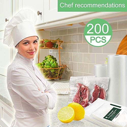 O2frepak Quart 8"x12" Vacuum Sealer Bags 200ct for Food Storage - size: 8" x 12" Quart Size(200count)