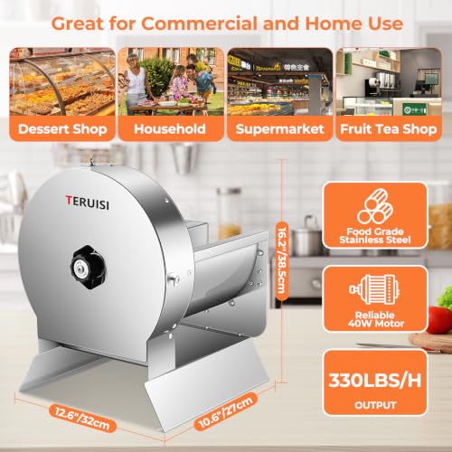 Electric Vegetable Slicer, Commercial Fruit Cutter Machine with 0-0.5'' Thickness Adjustable, Stainless Steel 2 IN 1 Manual & Electric Food Slicer for Lemon Potato Onion Tomato, 110V - size: Electric Model