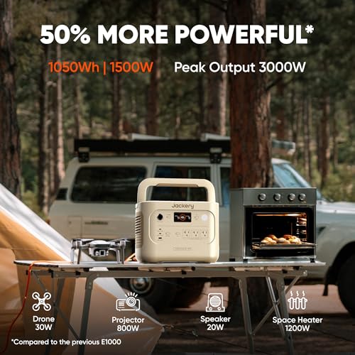 Jackery Explorer 1000 v2 Portable Power Station,1070Wh,1500W (Dune White) - style: E1000v2(Dune White)