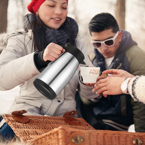 Norme 2 Pcs Thermal Coffee Carafe Creamer, Silver, 34 oz - color: Silver, size: 34 oz