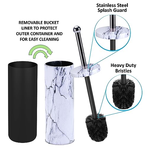 Deep & Sturdy Toilet Bowl Brush with Holder - Durable Scrubbing - Toilet Cleaners - Household Essentials - Silicone Brush - Bathroom Cleaner - Cleaning Supplies - Household Supplies, White - color: White