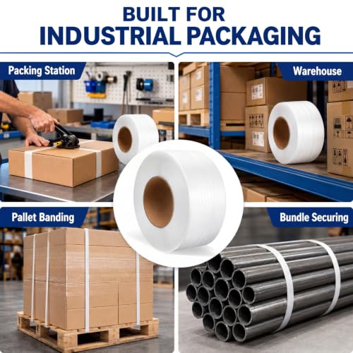 Amylove 1/2 in Strapping, 600 Lbs Heavy Duty Polypropylene Strapping Roll - size: 3940 ft
