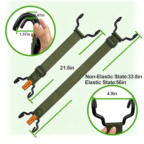Trash Can Lid Lock Elastic Strap with Handle for Animals & Wind - color: Green