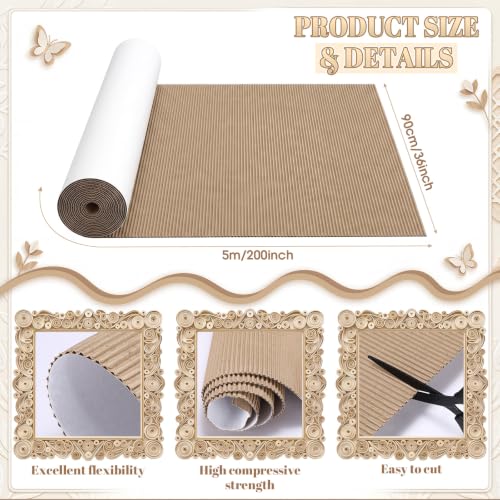 MotiMind Corrugated Cardboard Roll, 36 x 200 Inch Single Face Cushioned - color: White, size: 36 x 200 Inches