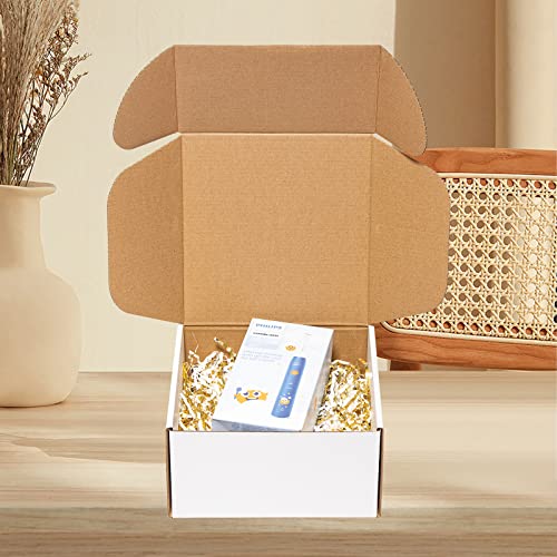 Wowxyz 8x8x4" Shipping Boxes 30 Pack White Corrugated Cardboard Mailing Box - size: 8x8x4"