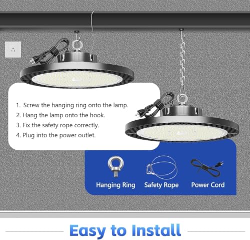 EVNEXTIA 200W High Bay Shop Lights, Commercial UFO Led high Bay Lights