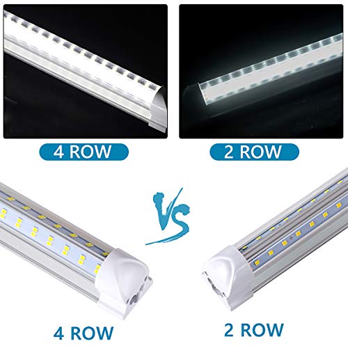 (10-Pack) 8ft LED Shop Light Fixture, 120W 19000LM 6000K, Cold White, V Shape, Clear Cover, Hight Output, Linkable Shop Lights, T8 LED Tube Lights, LED Shop Lights for Garage 8 Foot with Plug - size: 8FT 10PCS