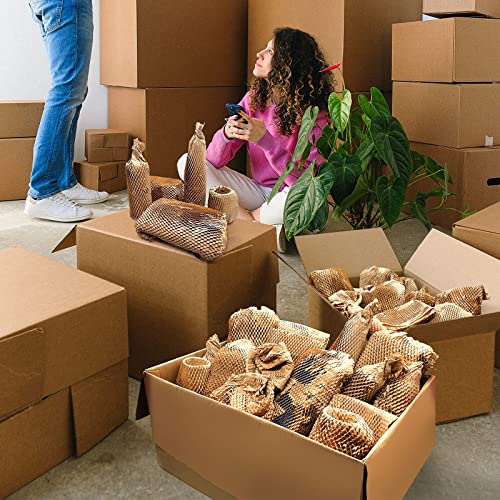 Honeycomb Packing Paper, 12" x 35' Honeycomb Cushioning Wrap Roll for Moving Shipping Packaging Gifts, Recyclable Honeycomb Paper Moving Supplies Bubble Paper Wrapping Protective Roll - size: 12" x 35'