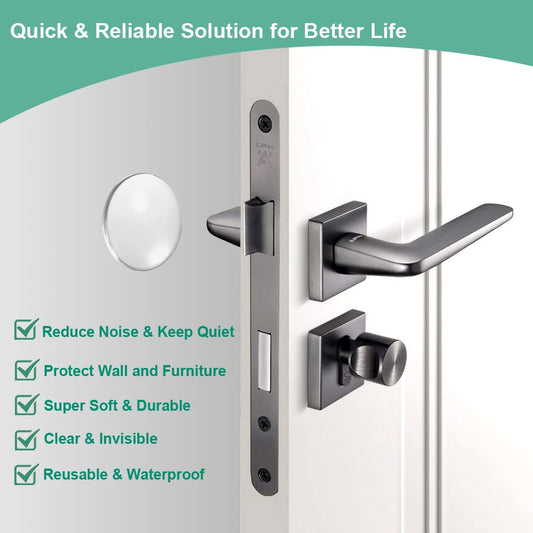 Door Stopper Wall Protector - Wall Shield Bumper Guard from Door Knobs,Sturdy Self Adhesive,Soft and Transparent,Washable Reusable Shock Absorbent Gel for Home Office (Classic Round, 12pcs) - size: 12 pieces, style: Classic Round