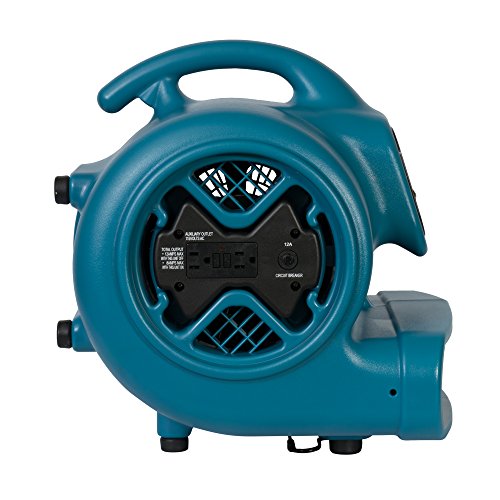 XPOWER X-600A Pro 1/3 HP 2400 CFM Centrifugal Air Mover, Carpet Dryer, Floor Fan, Blower, Daisy Chain, for Water Damage Restoration, Janitorial, Plumbing, Home Use - color: Blue, style: Pro X-600A