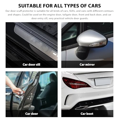 Anti Slip Car Door Entry Guard, 2In×16.4Ft Adhesive Anti-Scratch Car Door Edge Protector Sticker Cover, Universal Anti-Collision Front & Rear Bumper PEVA Trim Strips for Most Cars