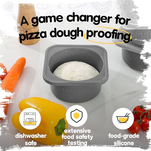 PLUS 1000ml Pizza Dough Proofing Containers, 2-Pack, Space Grey - color: Space Grey